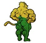  biceps big_muscles black_eyes butt feline fur ginga green_fur jaguar male mammal mascot muscular nude ripped-saurian solo whiskers yellow_fur 