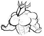  abs armor biceps big_muscles clothed clothing dragon half-dressed helmet male monochrome muscular pecs rg02 ripped-saurian scalie sketch solo topless undertale 