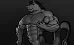  aaron_(undertale) abs biceps big_muscles equine fish horse hybrid male mammal marine monochrome muscular nipples nude pecs ripped-saurian solo undertale 
