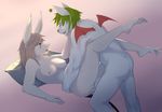  2015 anthro areola blue_eyes breasts burmecian butt claws eric fan_character female final_fantasy final_fantasy_ix freya_crescent fur green_eyes green_hair grey_fur hair half-closed_eyes hand_on_butt interspecies long_hair lying male male/female mammal moogle nipples nude on_back open_mouth penetration penis pillow pink_nose pussy pussy_juice raised_leg rat red_skin rodent sex side_view sincrescent teeth toe_claws vaginal vaginal_penetration video_games wings 