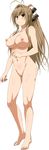  amagi_brilliant_park antenna_hair bad_id bad_pixiv_id barefoot breasts brown_eyes brown_hair full_body hair_intakes highres large_breasts long_hair looking_at_viewer nipples nude ponytail pussy rbnesty sento_isuzu smile solo sweatdrop white_background 