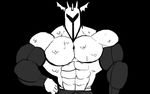  abs armor biceps big_muscles dragon male monochrome muscular pecs rg02 ripped-saurian scalie solo 