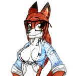  alpha_channel anthro breasts cleavage clothed clothing female roy-land simple_background solo traditional_media_(artwork) transparent_background 