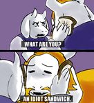  asgore_dreemurr bread caprine english_text eyes_closed female food goat horn male mammal text toriel undertale 