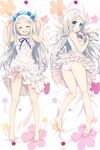  ano_hi_mita_hana_no_namae_wo_bokutachi_wa_mada_shiranai. ass blue_eyes dakimakura dress feet frilled_dress frills honma_meiko multiple_views panties ribbon sleeveless sleeveless_dress underwear white_dress white_hair white_panties 