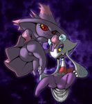  anthro blue_eyes butt duo female froslass looking_at_viewer looking_back mismagius nintendo pok&eacute;mon presenting presenting_hindquarters pussy red_eyes smile video_games xylas 