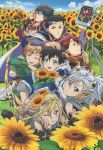  6+boys ;p absurdres animage bird black_hair blonde_hair blue_eyes blue_sky boots bridal_gauntlets brown_footwear cape circlet crescent crescent_hair_ornament daichi_(mahou_x_shounen_x_days!!!!!) el_(mahou_x_shounen_x_days!!!!!) flower gem glasses grass green_eyes grey_cape grey_pants hair_ornament hand_on_another&#039;s_head highres hikaru_(mahou_x_shounen_x_days!!!!!) jewelry kawamura_toshie kyoungkang leaf long_hair looking_at_viewer lying magazine_scan magical_boy mahou_x_shounen_x_days!!!!! male_focus mole mole_under_eye multicolored_hair multiple_boys nal_(mahou_x_shounen_x_days!!!!!) non-web_source official_art on_stomach one_eye_closed owl owl_lord pants parted_lips ponytail poster ran_(mahou_x_shounen_x_days!!!!!) red_eyes ring scan scan_artifacts silver_eyes silver_hair sitting sky smile star star_hair_ornament streaked_hair sunflower tablet_pc takuto_(mahou_x_shounen_x_days!!!!!) terawake_kanna tongue tongue_out v very_long_hair yuuki_(mahou_x_shounen_x_days!!!!!) 