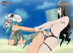  2girls bleach breasts cyan_sung-sun doggystyle multiple_girls nelliel_tu_odelschwanck nipples strap-on yuri 