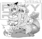  amakuchi anthro big_breasts blush breasts canine cetacean cleavage clothed clothing dolphin female fox foxy_rena huge_breasts kemono keyhole_turtleneck mammal marine monochrome sweater 