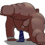  12beat13 anthro anus balls bear butt colored male mammal mooning nude penis simple_background solo white_background 