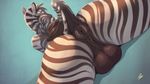  2015 anthro anus balls blush butt equine male mammal nude rajii solo stripes zebra 