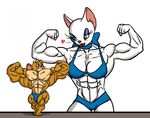 &lt;3 abs anthro biceps big_muscles blush breasts cat collar feline female flexing green_eyes growth half-closed_eyes hyper hyper_muscles jerry mammal muscle_growth muscular muscular_female pose redsilver ribbons the_ritualist tom_and_jerry toodles_galore 