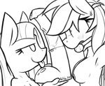  anthro anthrofied areola ball_gag bdsm blush breasts dildo duo equine female friendship_is_magic gag half-closed_eyes hands_behind_back horse horsecock_dildo mammal monochrome my_little_pony nipples open_mouth pinkamena_(mlp) pinkie_pie_(mlp) pony rainbow_dash_(mlp) ralek saliva sex_toy simple_background smile sweat teeth tongue tongue_out white_background 
