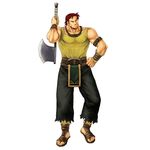  axe beard dorcas_(fire_emblem) facial_hair fire_emblem fire_emblem:_rekka_no_ken highres izuka_daisuke male_focus red_hair simple_background solo weapon white_background 