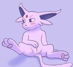  2015 blush canine eeveelution ellistia espeon female feral looking_at_viewer mammal masturbation nintendo nude pawpads paws pok&eacute;mon presenting pussy pussy_juice smile solo spread_legs spreading video_games 