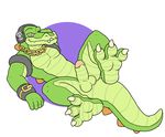  anthro balls blueballs chain crocodile erection flat_colors legs_up looking_at_viewer lying male nude on_back penis pinup pose reptile scalie solo sonic_(series) spread_legs spreading vector_the_crocodile 