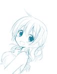  blush hidamari_sketch looking_at_viewer miyako monochrome open_mouth quro_(black_river) simple_background sketch smile solo white_background 