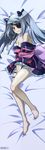  absurdres barefoot blush dakimakura eyepatch full_body highres horii_kumi huge_filesize infinite_stratos japanese_clothes kimono laura_bodewig long_hair silver_hair smile solo yukata 