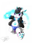  alternate_color anklet anthro anthrofied barefoot briefs bulge chubby clothing cute_fangs digimon digital_media_(artwork) dxshade gomamon jewelry looking_at_viewer magic male open_mouth open_shirt running seal shirt signature solo underwear 