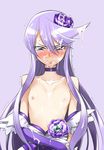  bad_id bad_pixiv_id bare_shoulders blush bukkake choker clothes_down collarbone cum cum_in_mouth cum_on_body cum_on_hair cum_on_upper_body cure_moonlight dress elbow_gloves facial flat_chest flower frown glaring gloves hair_flower hair_ornament heartcatch_precure! highres long_hair magical_girl ore_no_kome precure purple_eyes purple_hair single_elbow_glove solo tears tsukikage_yuri 
