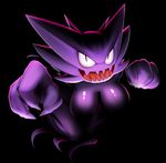  2015 anthro black_background breasts claws elpatrixf female ghost grin haunter looking_at_viewer nintendo nude open_mouth pok&eacute;mon pok&eacute;morph simple_background solo spirit video_games white_sclera 