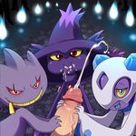  banette cum cum_in_mouth cum_inside froslass ghost group group_sex handjob lonbluewolf misdreavus nintendo penis pok&eacute;mon sex spirit video_games 