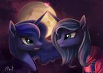  &lt;3 2015 blue_eyes blue_hair clothing duo equine female friendship_is_magic hair hoodie horn horns_touching mammal moon my_little_pony night overalls ponykillerx princess_luna_(mlp) sparkles star winged_unicorn wings 