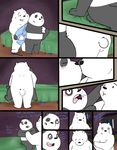  anthro bear bed butt clothing comic duo graft_(artist) ice_bear kissing male male/male mammal panda panda_(character) polar_bear undressing we_bare_bears 