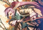  animal_ears blue_eyes katana long_hair open_mouth pink_hair ponytail rano solo sword touka_(utawareru_mono) traditional_clothes utawareru_mono weapon 