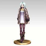  1girl advance_wars advance_wars:_days_of_ruin aqua_hair boots gonzarez isabella_(advance_wars) jacket long_hair necklace nintendo nintendo_wars open_mouth pantyhose super_smash_bros. trophy yellow_eyes 