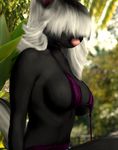  anthro anthrofied big_breasts bikini black_fur breasts clothing edit female fur hair long_hair mammal over_the_hedge oystercatcher7 photo_manipulation photomorph skunk solo stella_(over_the_hedge) swimsuit 
