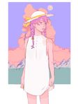  bad_id bad_tumblr_id braid cloud dress hat hirose_yasuho jojo_no_kimyou_na_bouken jojolion mandaman moon multiple_braids nail_polish pink_eyes pink_hair solo sun_hat white_dress yellow_nails 