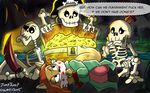  bone bound bounded canine cave female fox gag gagged jane_fox jumpjump legends_of_treasure_island male mammal pirates prisoner skeleton sunset treasure treasure_chest 