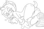  amy_rose anthro big-e6 black_and_white boots breasts butt clothed clothing female footwear half-dressed hedgehog mammal monochrome panties smile solo sonic_(series) topless underwear 