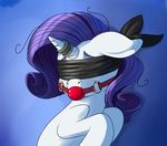  2015 ball_gag blindfold equine female feral friendship_is_magic gag gagged hair horn horn_ring mammal my_little_pony purple_hair pusspuss rarity_(mlp) solo unicorn 