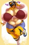  &lt;3 2019 anthro belly big_belly big_breasts biped black_hair black_nose bra breasts clothed clothing deep_navel digital_media_(artwork) feline female footwear front_view hair hi_res huge_breasts legwear looking_at_viewer mammal midriff navel open_mouth opqhlak overweight overweight_female pantherine parfait_(plaga) shoes shorts small_head socks solo thick_thighs tiger underwear voluptuous wide_hips 