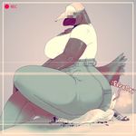  avian bdsm big_breasts big_butt bird bondage bound breasts butt buttcrush chubby clothed clothing crush domination fart female female_domination gore huge_butt shamefulgrossthings_(artist) 