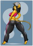  2015 anthro big_breasts big_butt breasts butt cat clothing feline female mammal sanders solo thong tight_clothing 