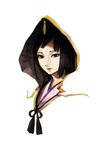  1girl aya_gozen black_eyes black_hair female hood long_hair saintpaulia sengoku_musou sengoku_musou_3 simple_background solo white_background 