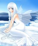  arctic blue_eyes dewgong fin fins gijinka horn ice long_hair lowres mermaid monster_girl personification pokemon water white_hair white_scales 