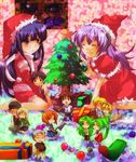  6+girls akasaka_mamoru barefoot chibi christmas christmas_tree everyone furude_rika gift hanyuu higurashi_no_naku_koro_ni houjou_satoko houjou_satoshi irie_kyousuke kurohara_yuu maebara_keiichi multiple_boys multiple_girls ryuuguu_rena santa_costume siblings sisters sonozaki_mion sonozaki_shion takano_miyo tomitake_jirou twins 