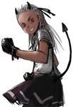  bad_id bad_pixiv_id dorohedoro face gloves horns noi_(dorohedoro) oomori_harusame red_eyes skirt solo tail white_hair 