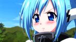  blue_eyes blue_hair blush collar non-web_source nymph_(sora_no_otoshimono) screencap solo sora_no_otoshimono 