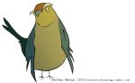 2015 3_toes avian beak biped bird bird_feet brown_feathers digital_drawing_(artwork) digital_media_(artwork) eyebrows feathered_wings feathers featureless_crotch female feral forked_tail front_view frown full-length_portrait green_feathers green_tail green_wings grey_beak icterid jamminbison looking_aside looking_away multicolored_feathers overweight overweight_female portrait rusty_blackbird semi-anthro simple_background solo standing tail_feathers toes toony url white_background winged_arms wings yellow_eyes yellow_feathers 