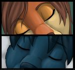  2015 anthro black-kitten blue_fur blue_hair brown_fur brown_hair canine cervine comic deer duo female female_pov first_person_view fox fur hair interspecies kissing male male/female male_pov mammal orange_fur tan_fur 