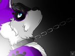  anthro asagurble black_hair canine chain chest_tuft collar fur grey_background hair leash looking_up male mammal multicolored_fur simple_background solo tuft two_tone_fur 