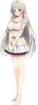  absurdres blush breasts dress full_body high_heels highres juukishi_cutie_bullet large_breasts long_hair looking_at_viewer non-web_source pleated_skirt purple_eyes reina_de_medishi shoes silver_hair simple_background skirt smile solo standing white_background yuuki_hagure 