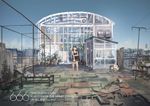  bare_arms bare_legs blue_sky day english greenhouse hjl number original outdoors plant potted_plant short_shorts shorts sky solo standing tank_top 