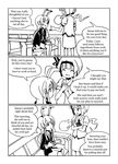  ^_^ ^o^ adrian_ferrer animal_ears bangs bench blunt_bangs bull bunny_ears closed_eyes comic english extra_ears floating ghost greyscale hair_ribbon hairband konpaku_youmu konpaku_youmu_(ghost) long_hair monochrome multiple_girls park_bench reisen_udongein_inaba ribbon short_hair sitting speech_bubble talking touhou 