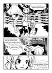 adrian_ferrer aki_shizuha comic english forest greyscale hands_on_own_face leaf leaf_on_head lunasa_prismriver mizuhashi_parsee monochrome multiple_girls nature pointy_ears short_hair touhou 